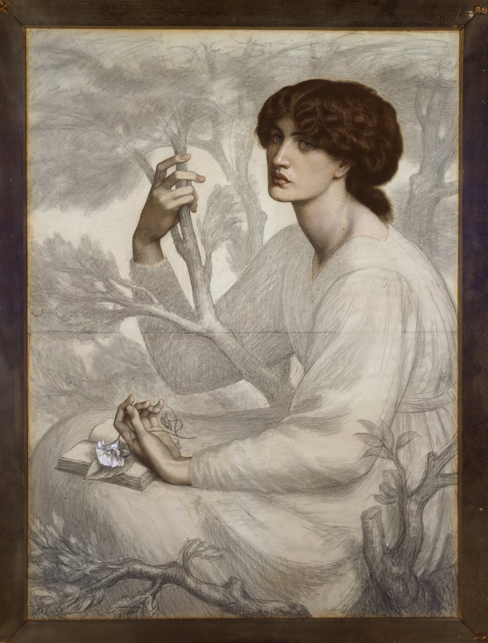 Denní sen, 19. století (barevné křídy na papíře) od Dante Gabriel Charles Rossetti