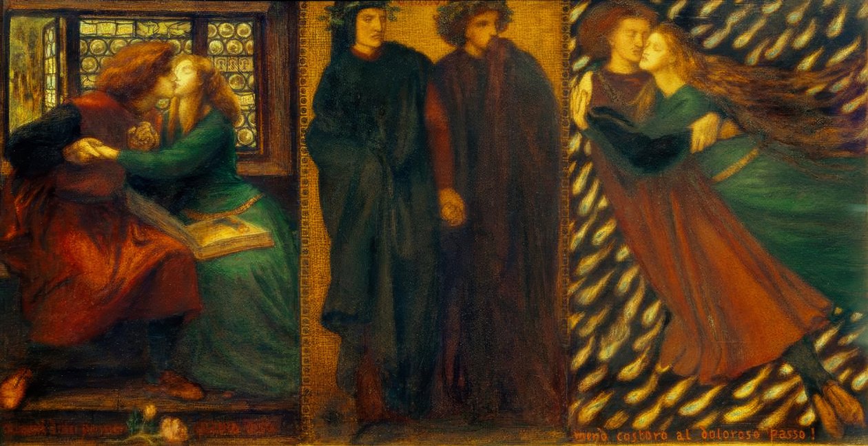 Paolo a Francesca z Rimini od Dante Gabriel Charles Rossetti