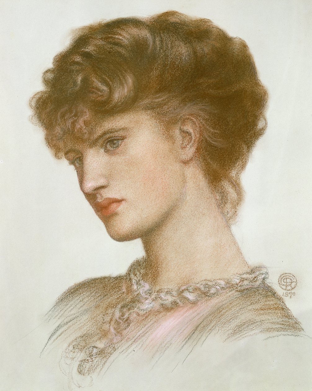 Portrét Aglaia Coronio (rozená Ionides) 1870 (křída na papíře) od Dante Gabriel Charles Rossetti