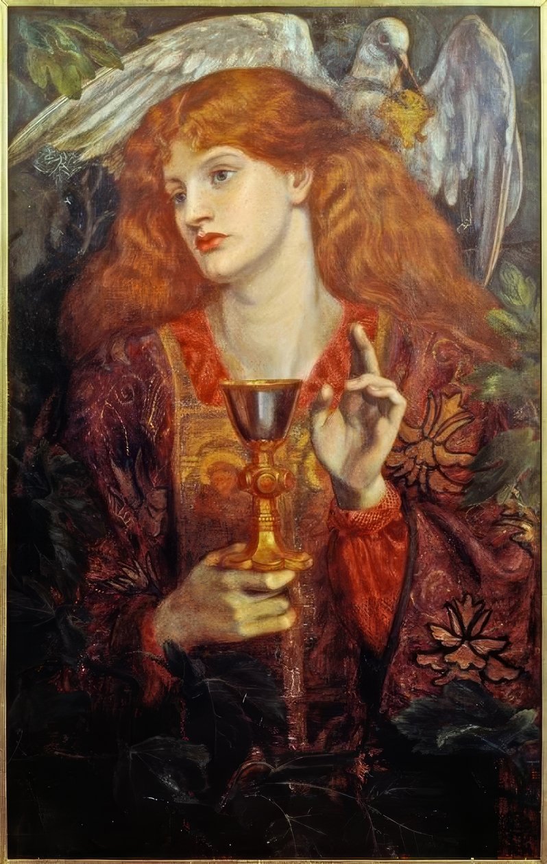 Dívka Svatého Grálu od Dante Gabriel Charles Rossetti
