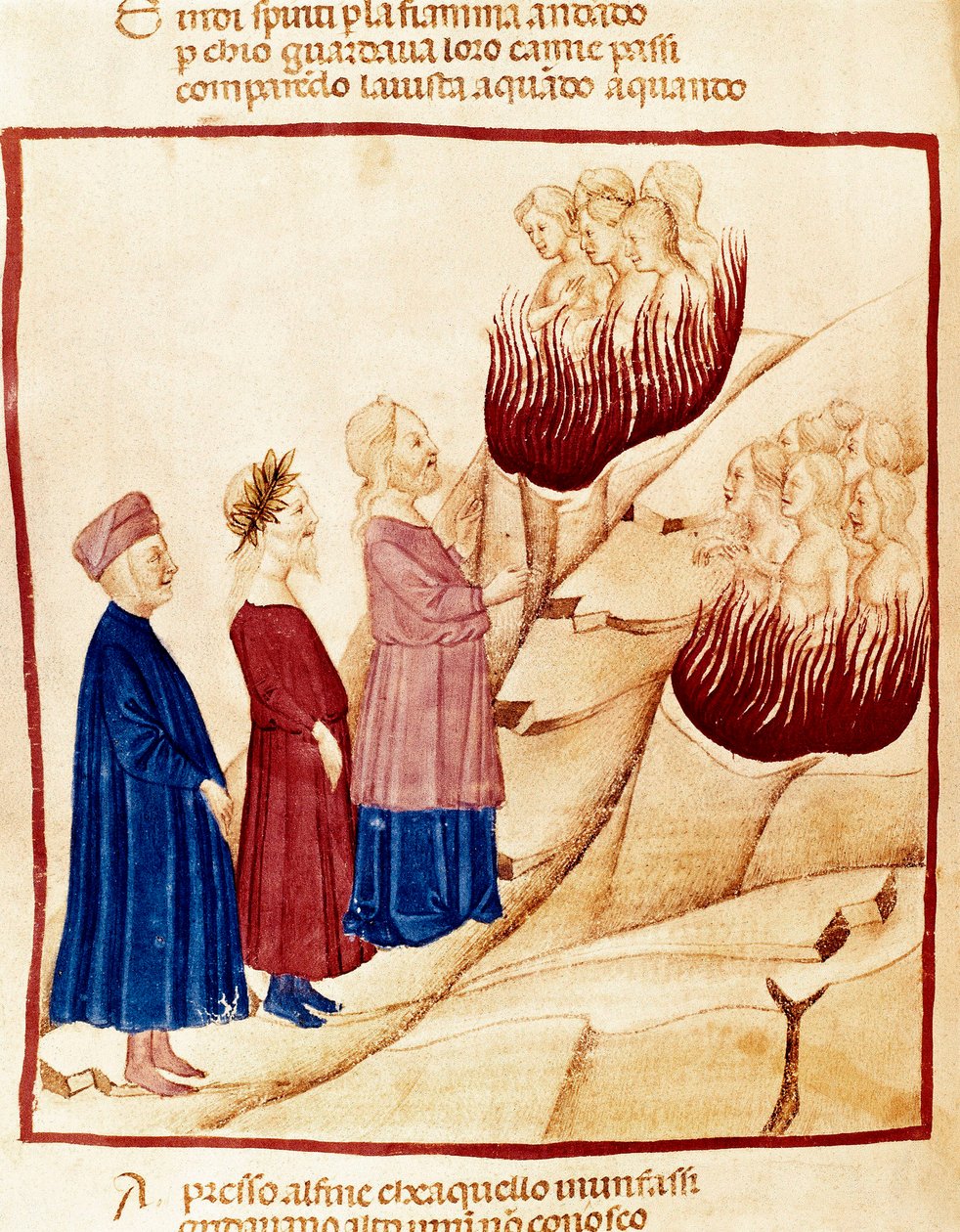 Očistec: Dante a Virgil, miniatura od Dante Alighieri