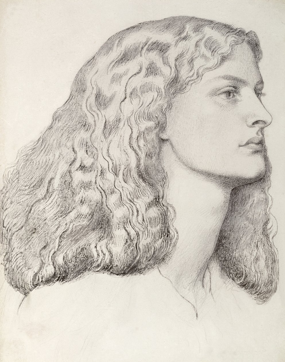 Annie Miller (pero a inkoust) od Dante Gabriel Charles Rossetti