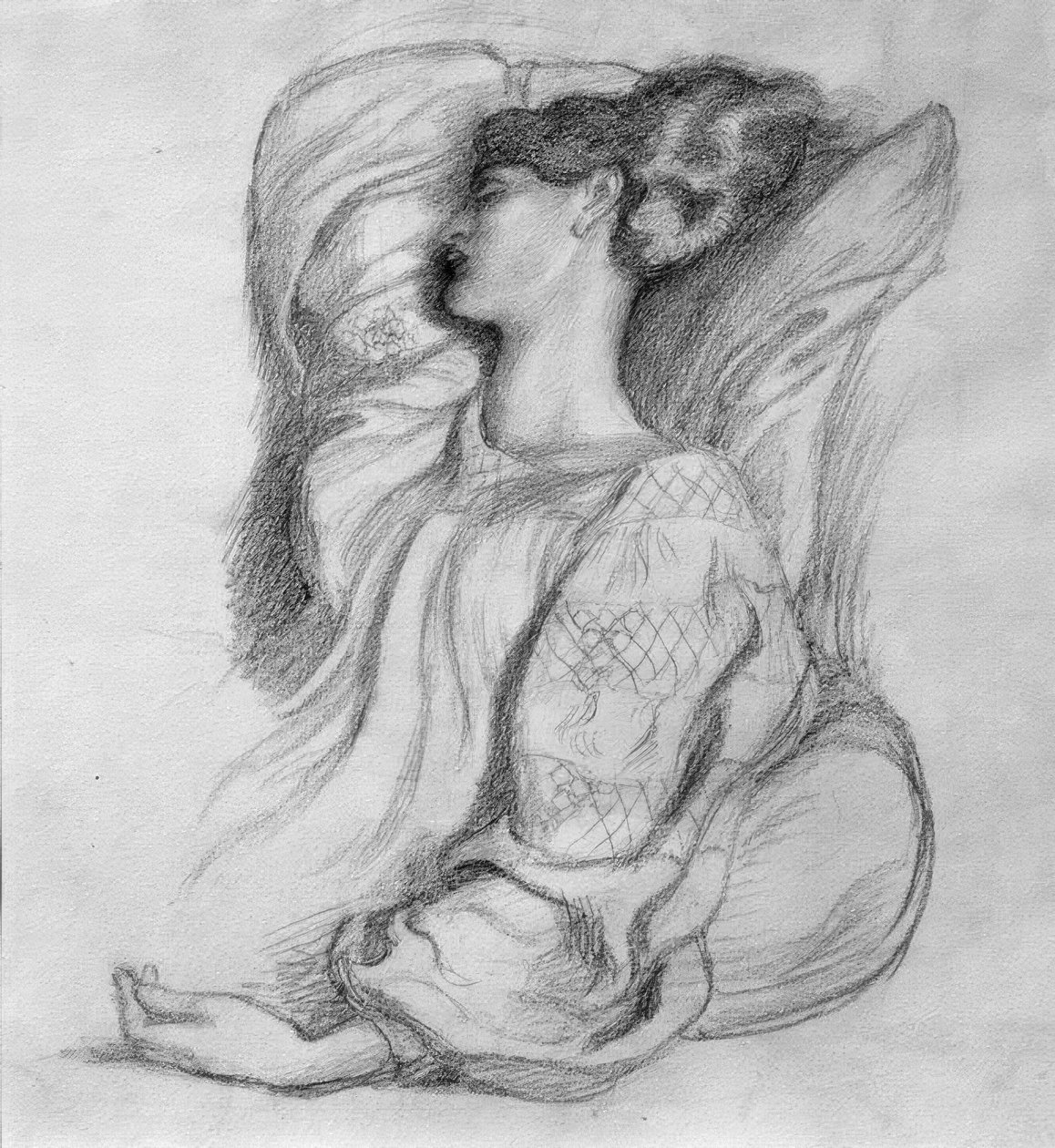 Jane Morris v islandských šatech od Dante Gabriel Charles Rossetti