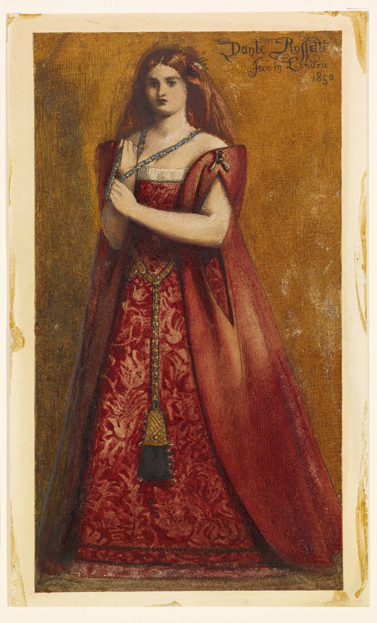 Oblečený v červeném [Dressed in Red] od Dante Gabriel Rossetti