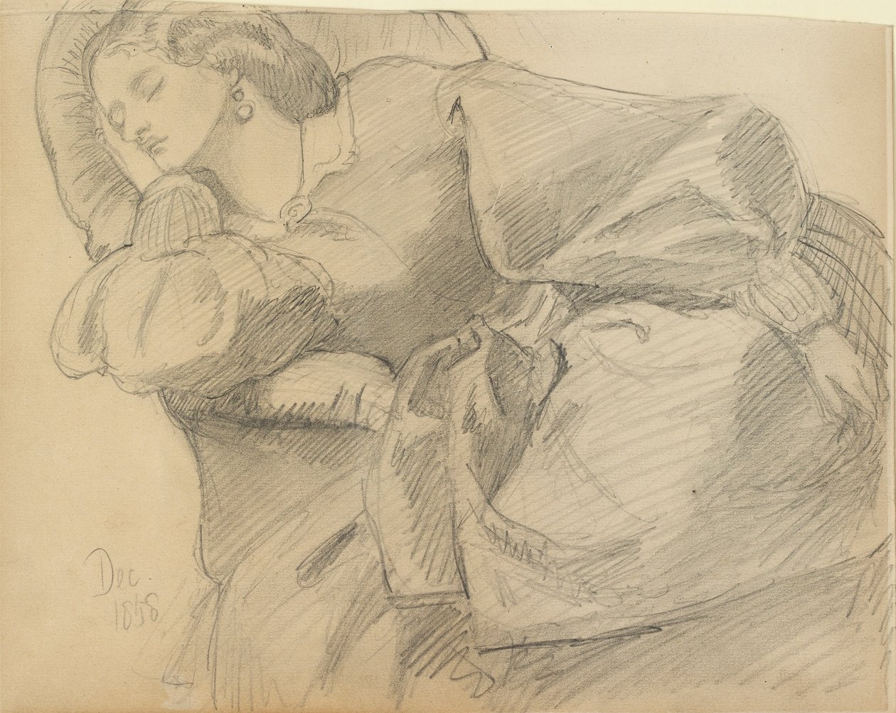Ruth Herbert spí, 1858 od Dante Gabriel Rossetti