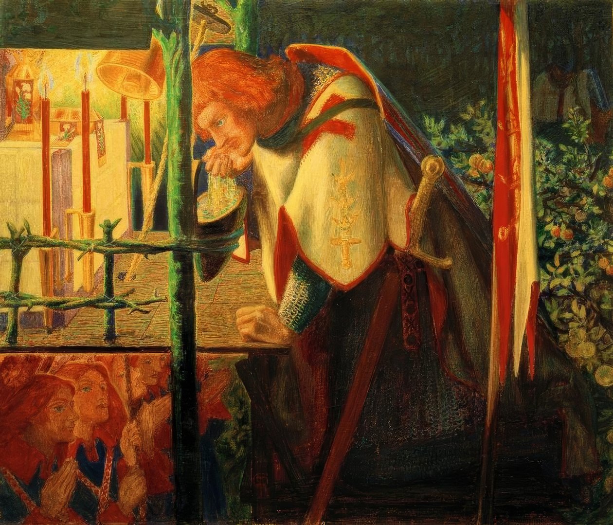 Sir Galahad ve zničené kapli od Dante Gabriel Charles Rossetti
