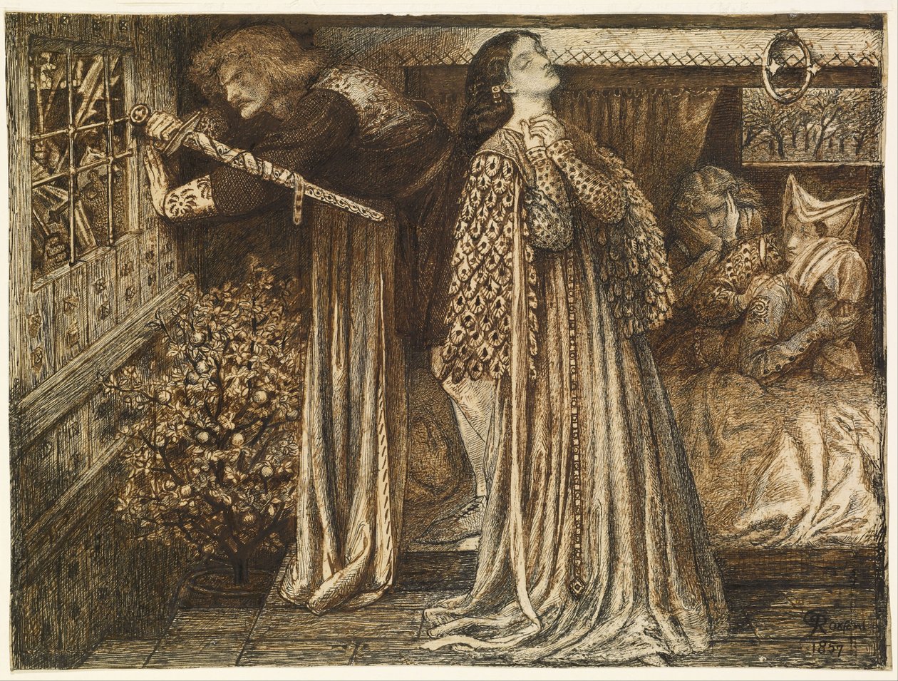 Sir Launcelot v královnině komnatě od Dante Gabriel Rossetti