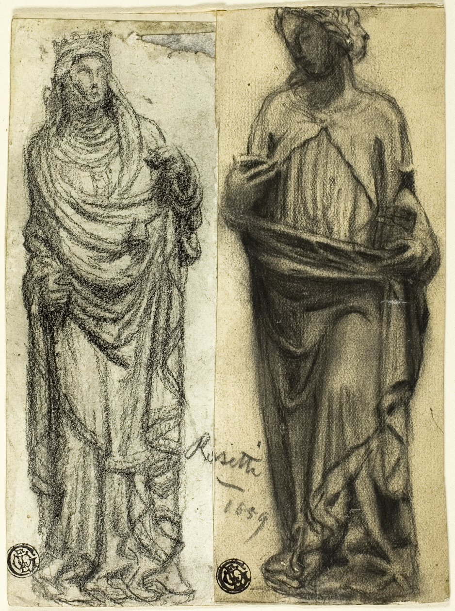 Dvě studie středověkého sochařství od Dante Gabriel Rossetti
