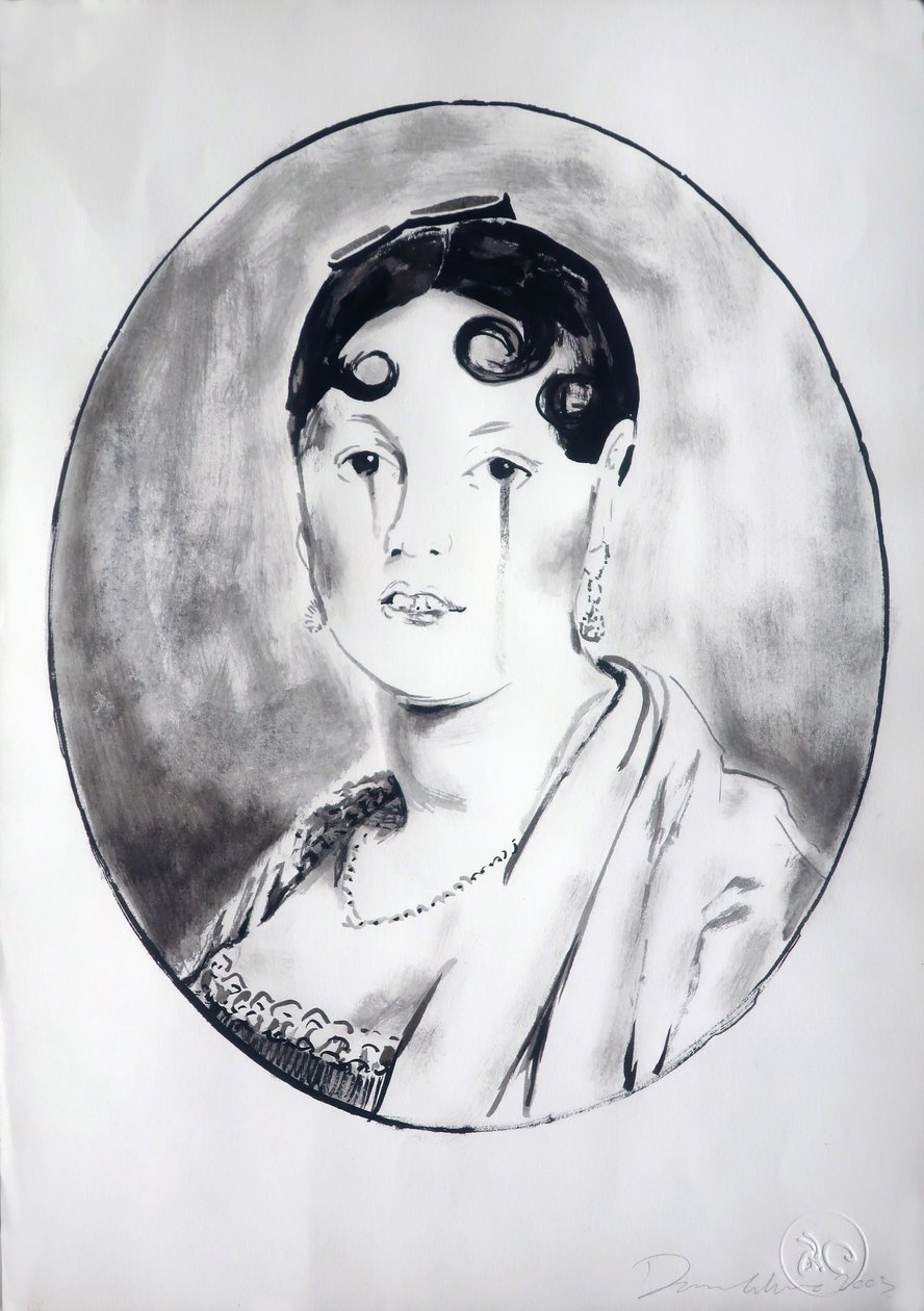 Ingre Girl 3, 2003 (tuš na papíře) od Darren Coffield