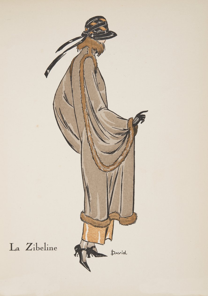 La Zibeline, ze sbírky módních talířů, 1922 (pochoir print) od David