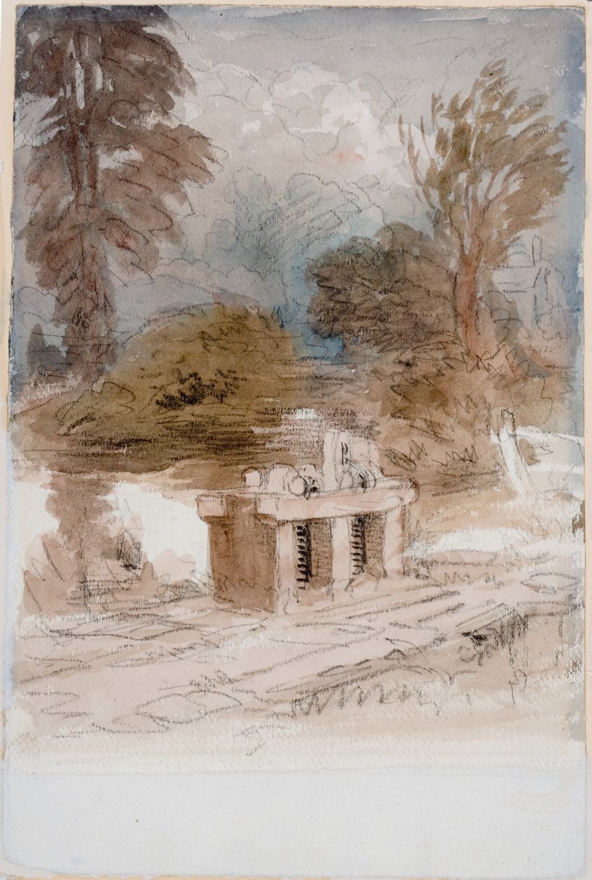 Stavidlo (uhl a akvarel na papíře (nalepeno na kartě)) od David Cox