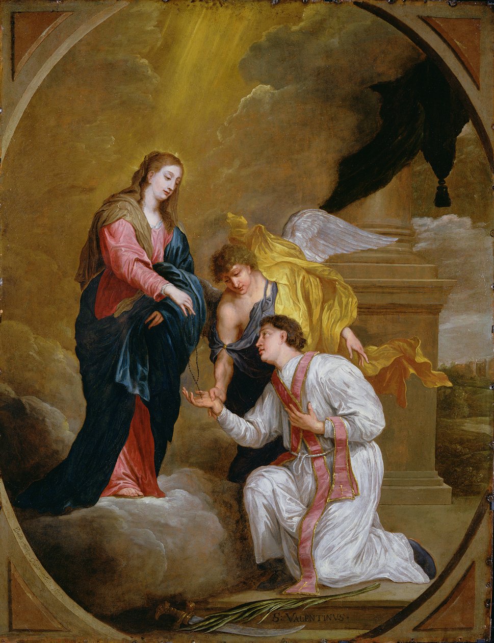 Svatý Valentýn klečící s prosbou (olej na mědi) od David III Teniers