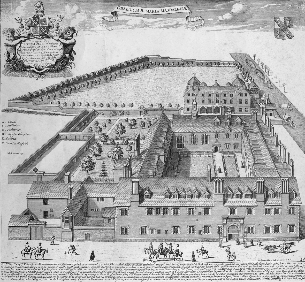 Magdalene College, Cambridge od David Loggan