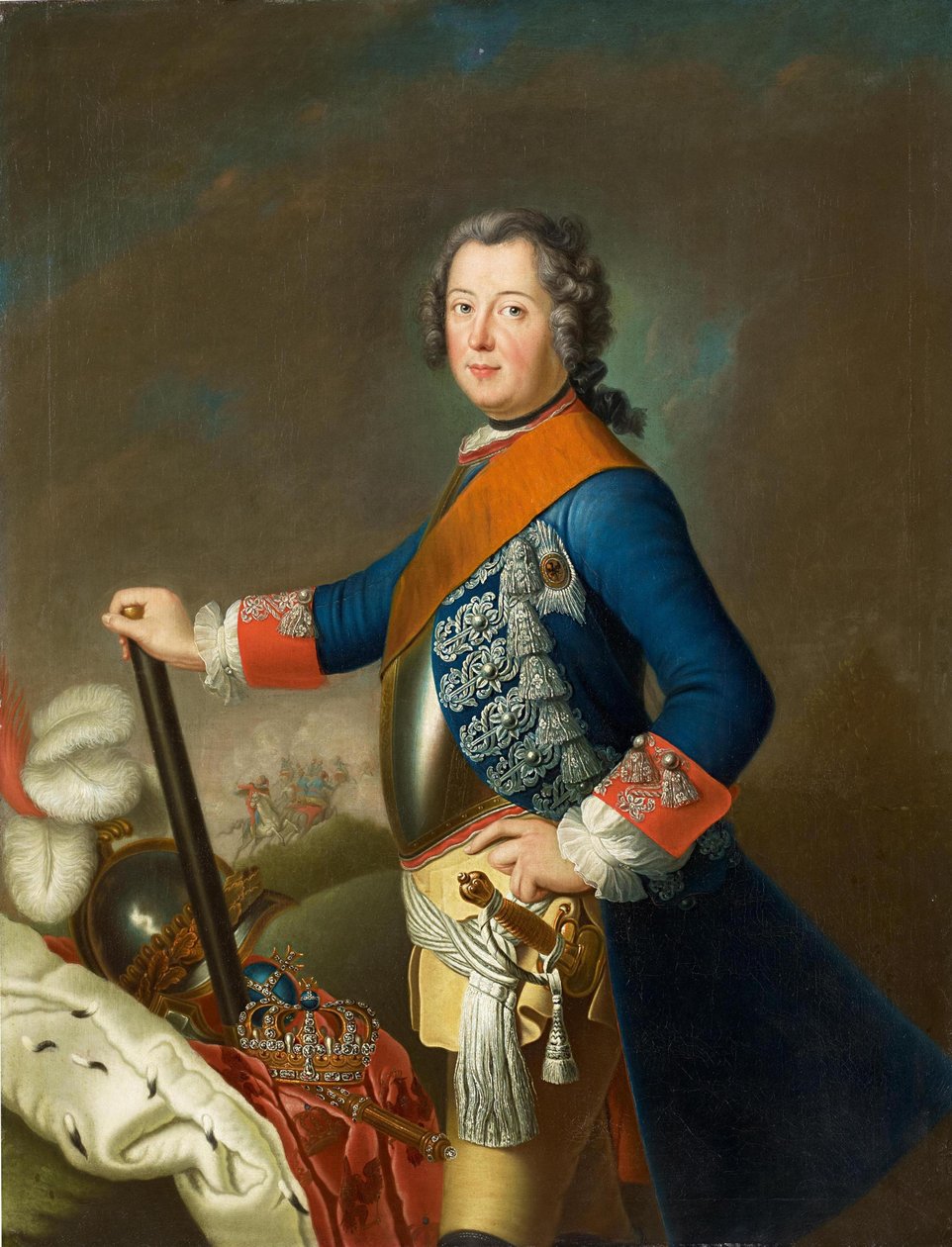 Friedrich II Pruska jako mladý vojevůdce od Georg David Matthieu