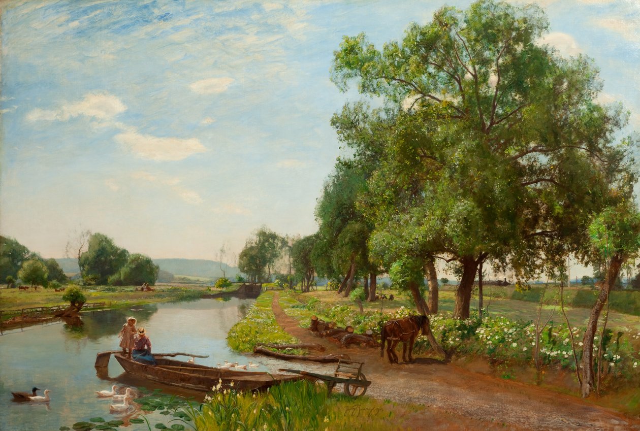 Řeka a železnice, 1896 od David Murray