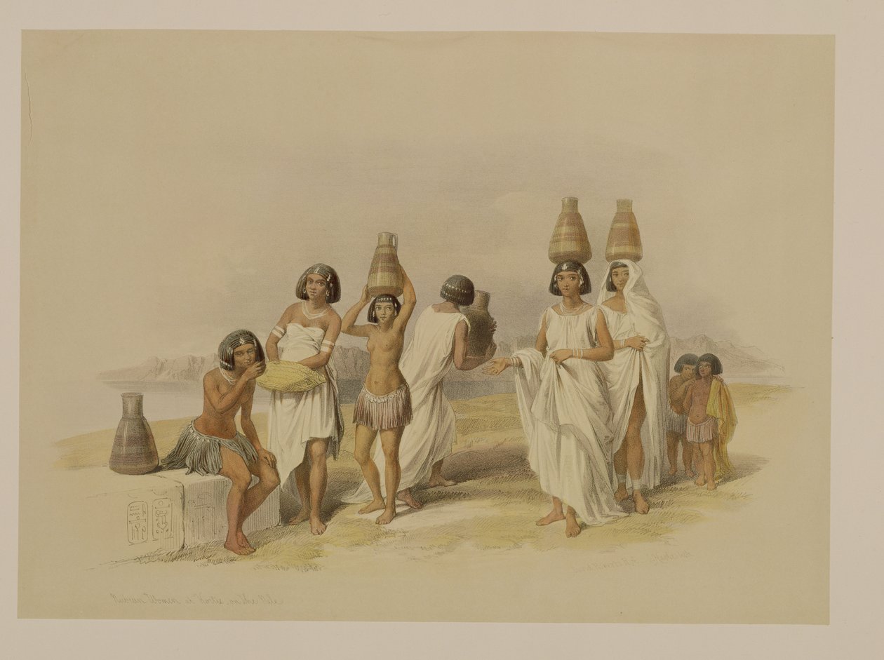 Núbijské ženy v Kortie na Nilu, z Egypta a Núbie, sv.1 od David Roberts