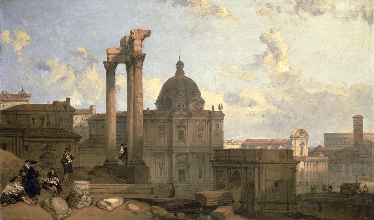 Ruiny Forum Romanum, 1859 (panel) od David Roberts