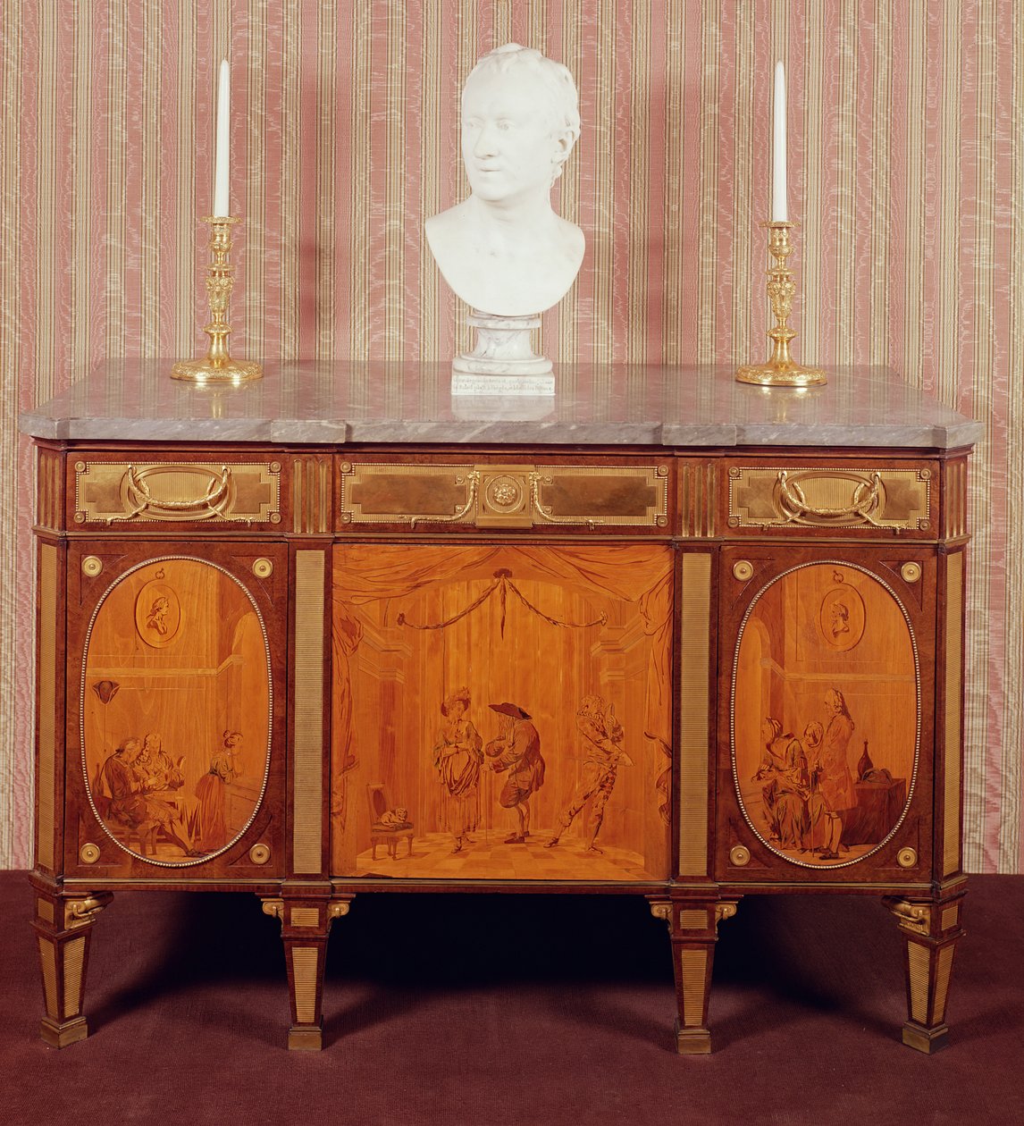 Commode, 1776-79 (intarzie a bleu tyrkysová mramorová deska) od David Roentgen