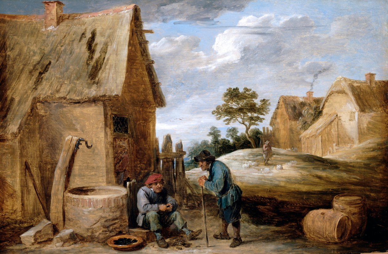 Rolník jící mušle od David Teniers the Younger