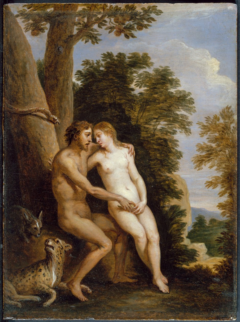 Adam a Eva od David Teniers the Younger
