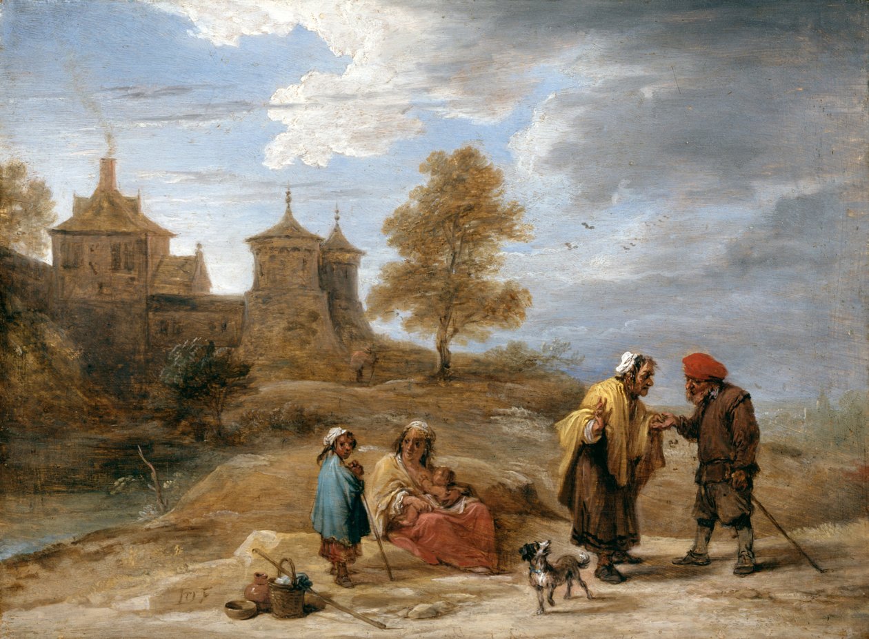 Cikáni v krajině od David Teniers the Younger
