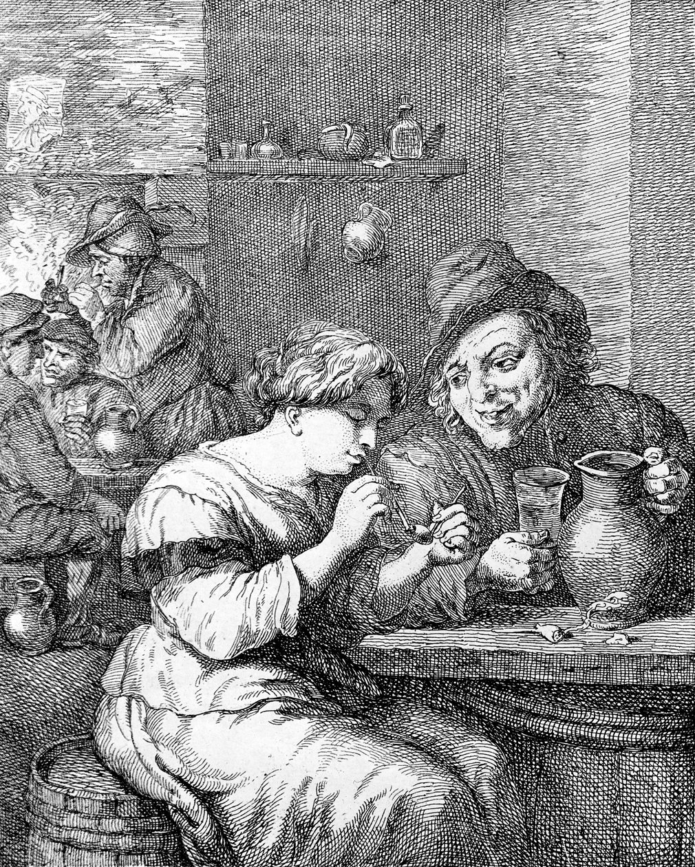 Interiér hostince, leptané Corynem Boelem od David Teniers the Younger