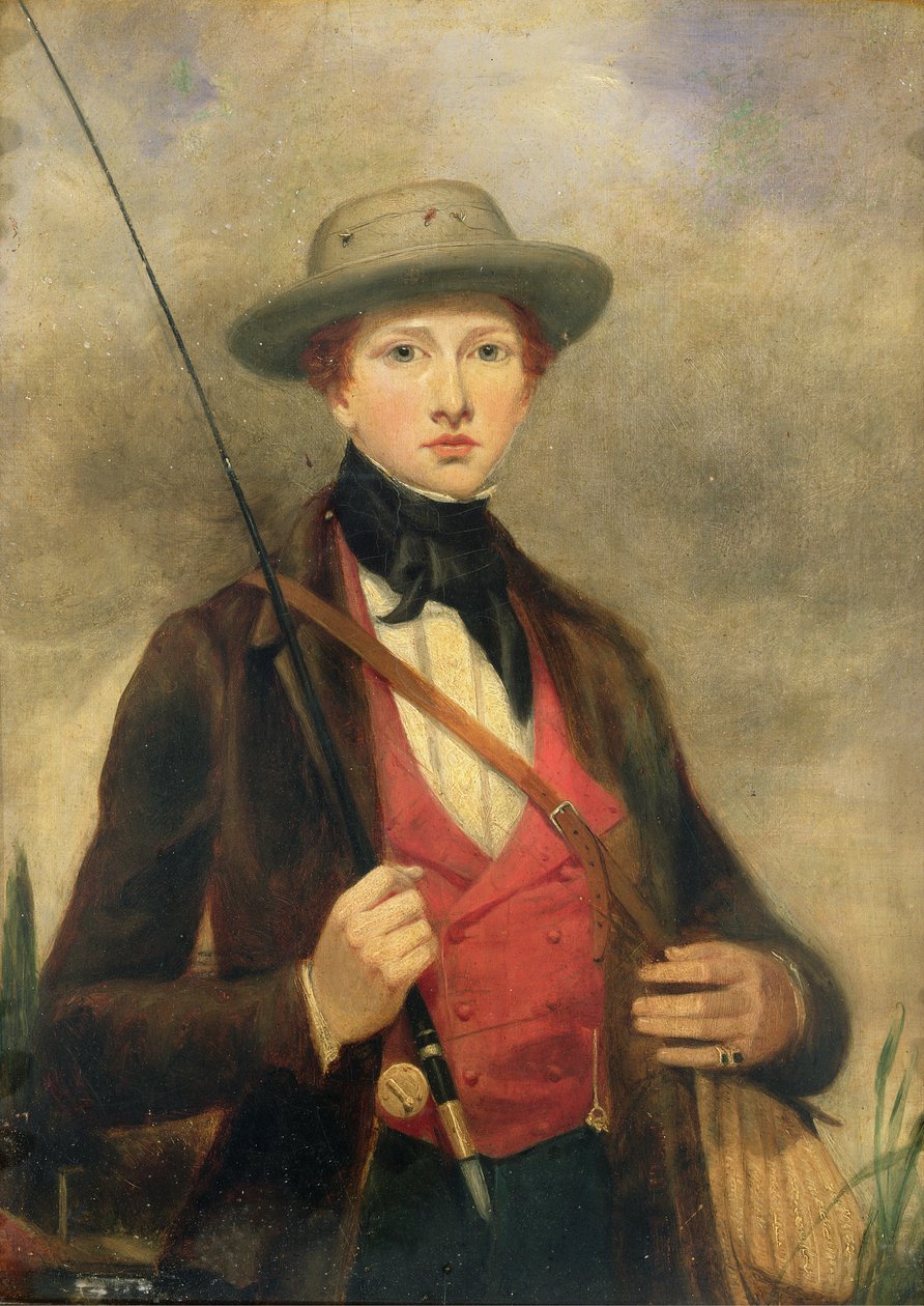 Chlapec s rybářským prutem od David Wilkie