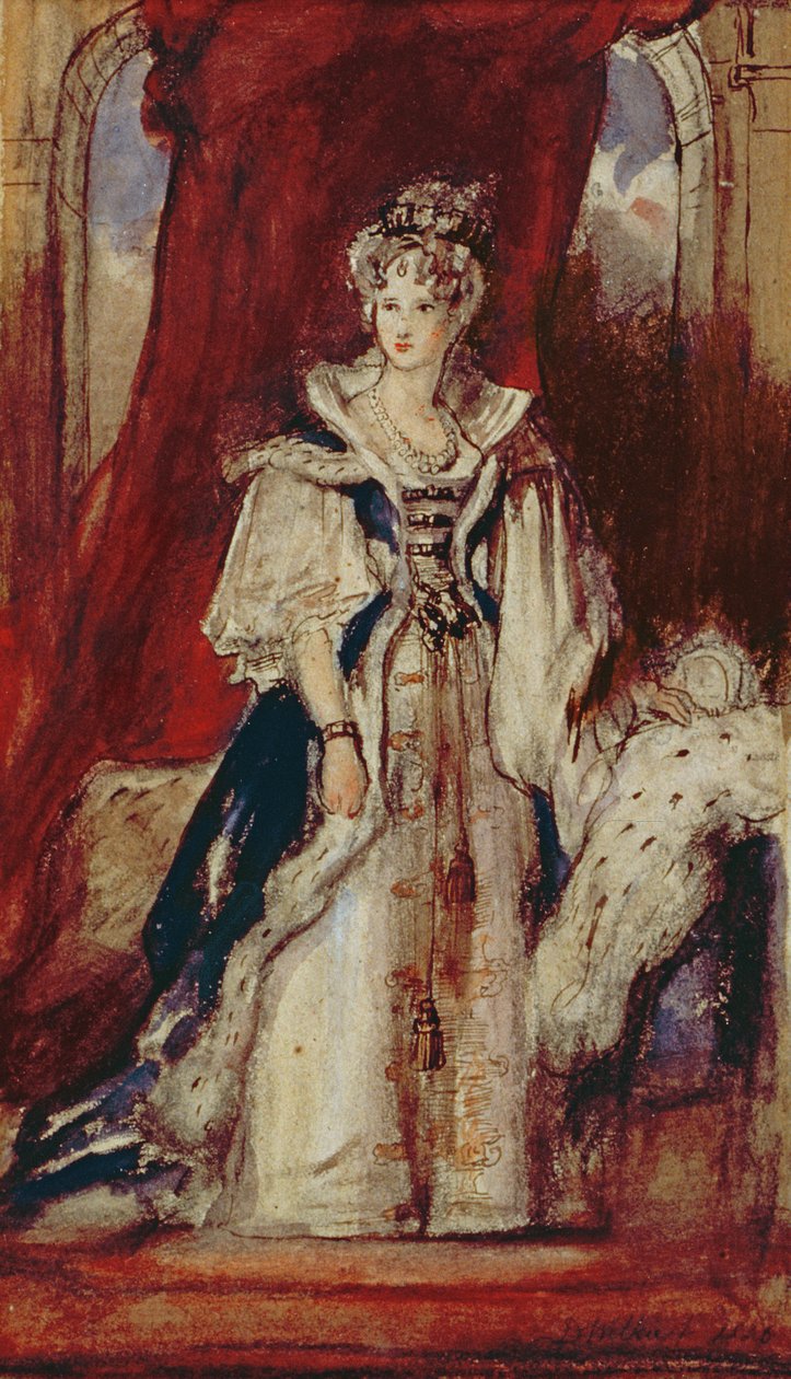 Královna Adelaide (1792-1849) 1836 (pero a čb na papíře) od David Wilkie