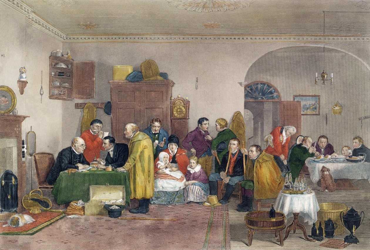 Rent Day, vyrytý Abraham Raimbach (1784-1868), publikoval 1817 od David Wilkie