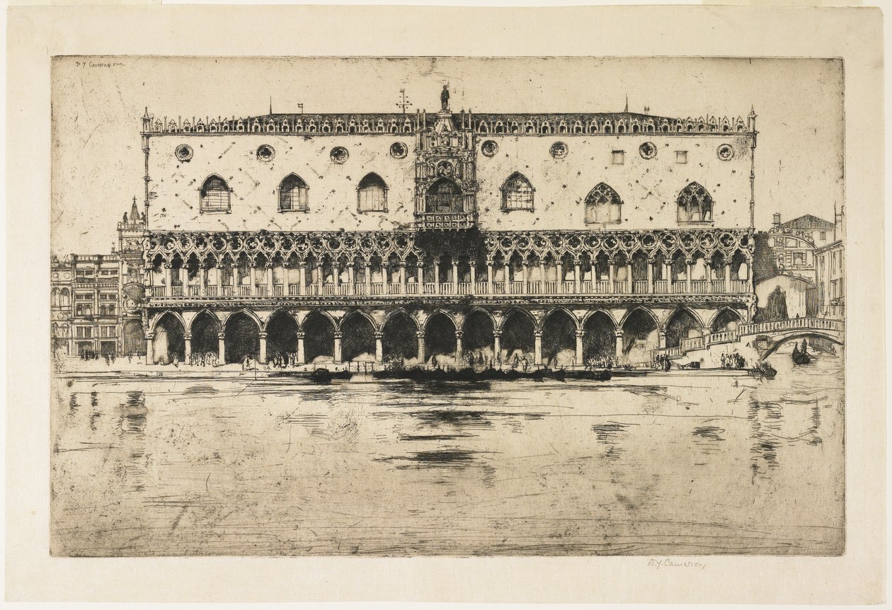 Dóžecí palác, Benátky, deska z The North Italian Set, 1902 od David Young Cameron