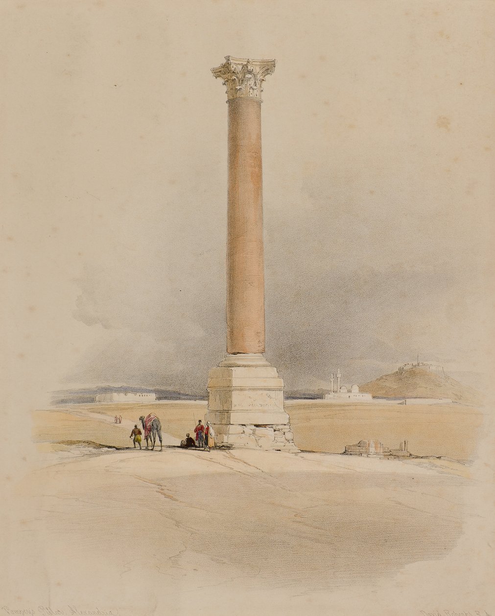 Pompeiův sloup, Alexandrie od David (after) Roberts