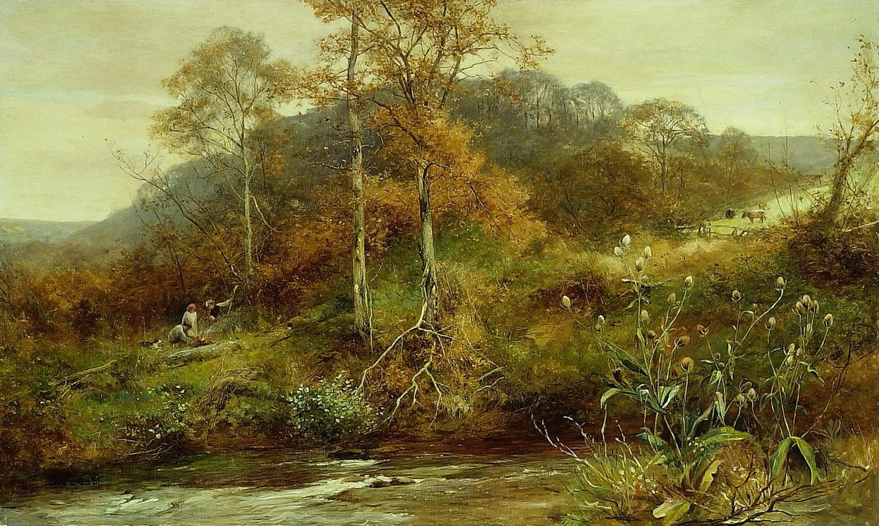 Podzimní říční scéna, The Brook, 1889. od David Bates