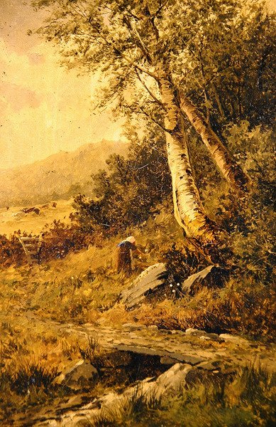 Krajina (olej na plátně) od David Bates