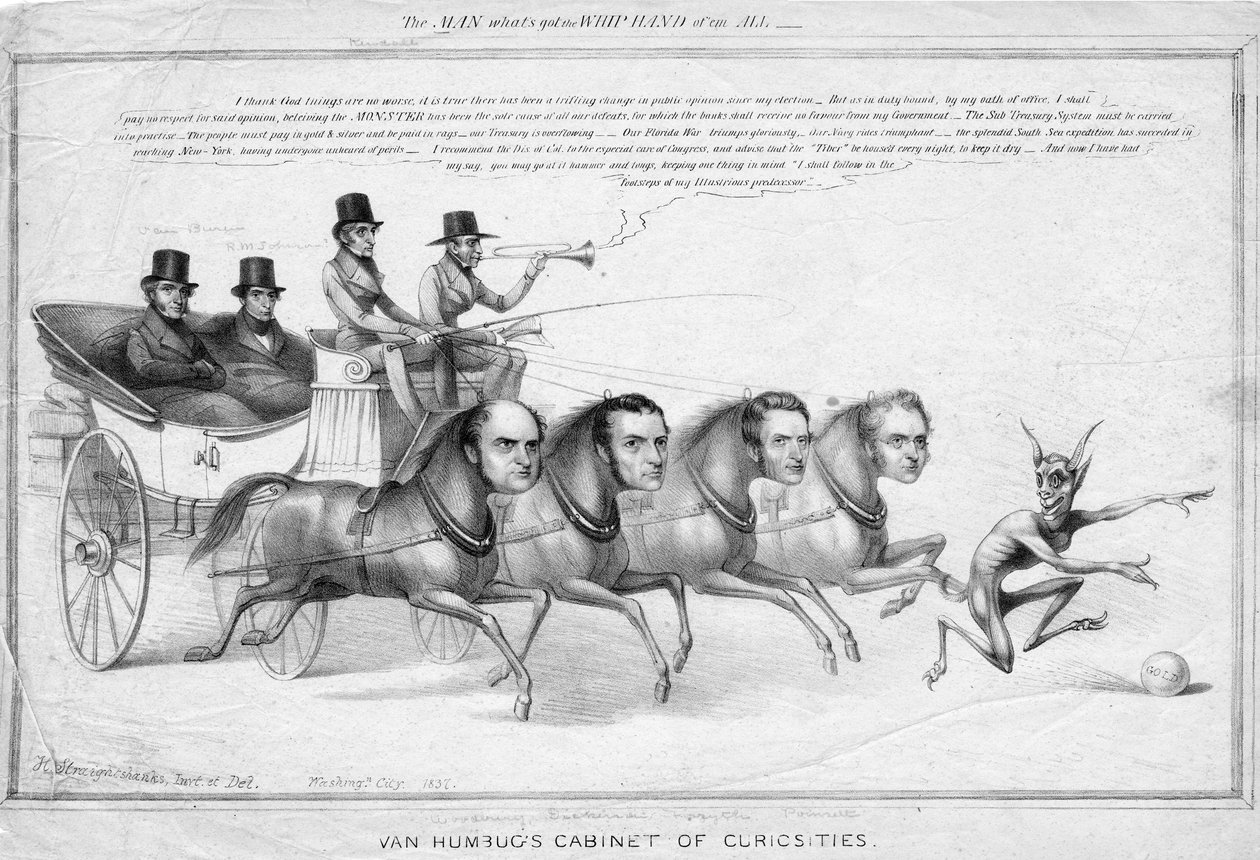 Van Humbugův kabinet kuriozit, cca 1837 od David Claypoole Johnston
