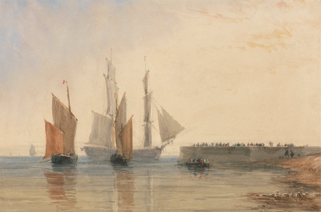 Vjezd do přístavu Calais od David Cox
