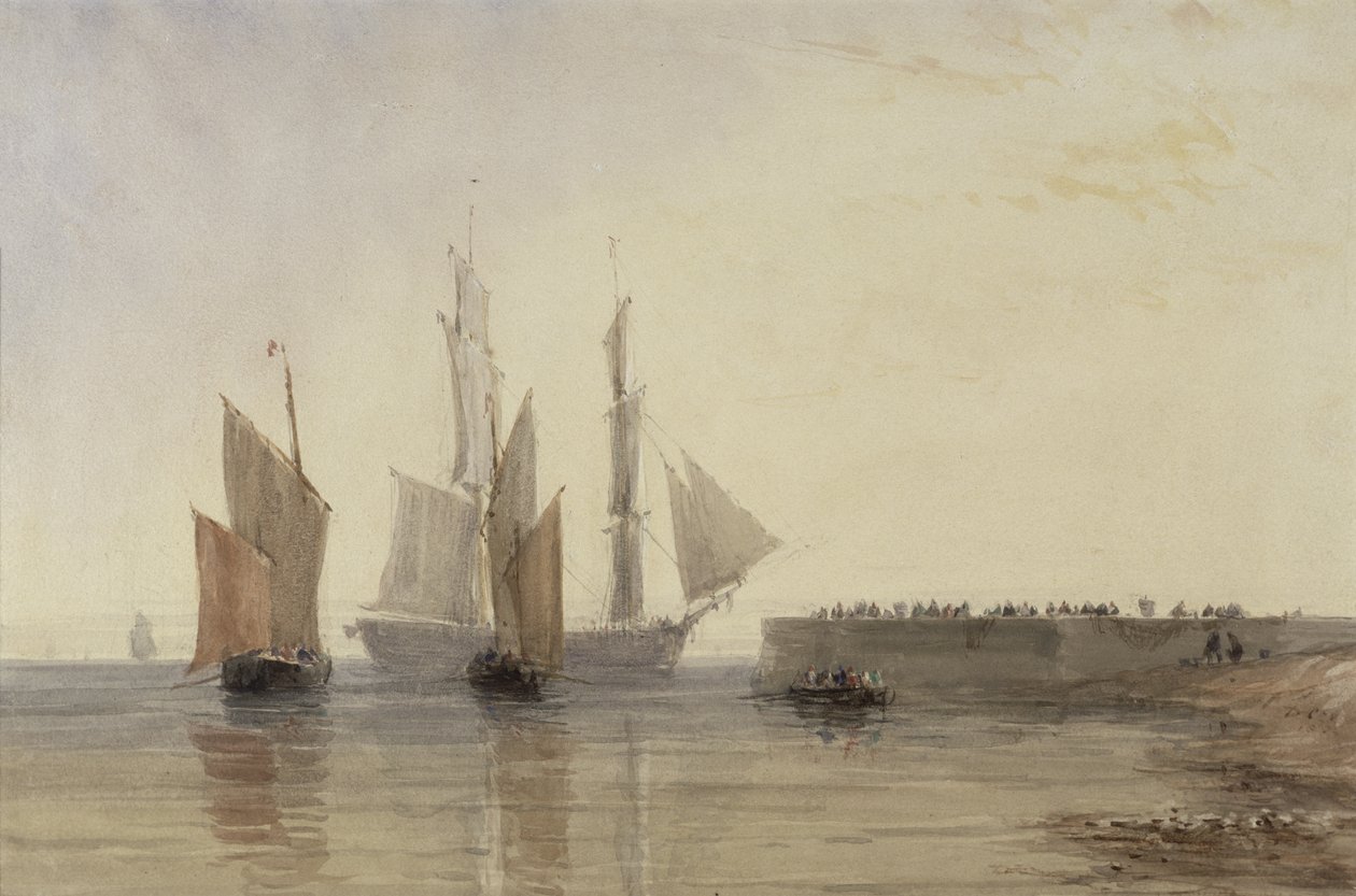 Vjezd do přístavu Calais od David Cox