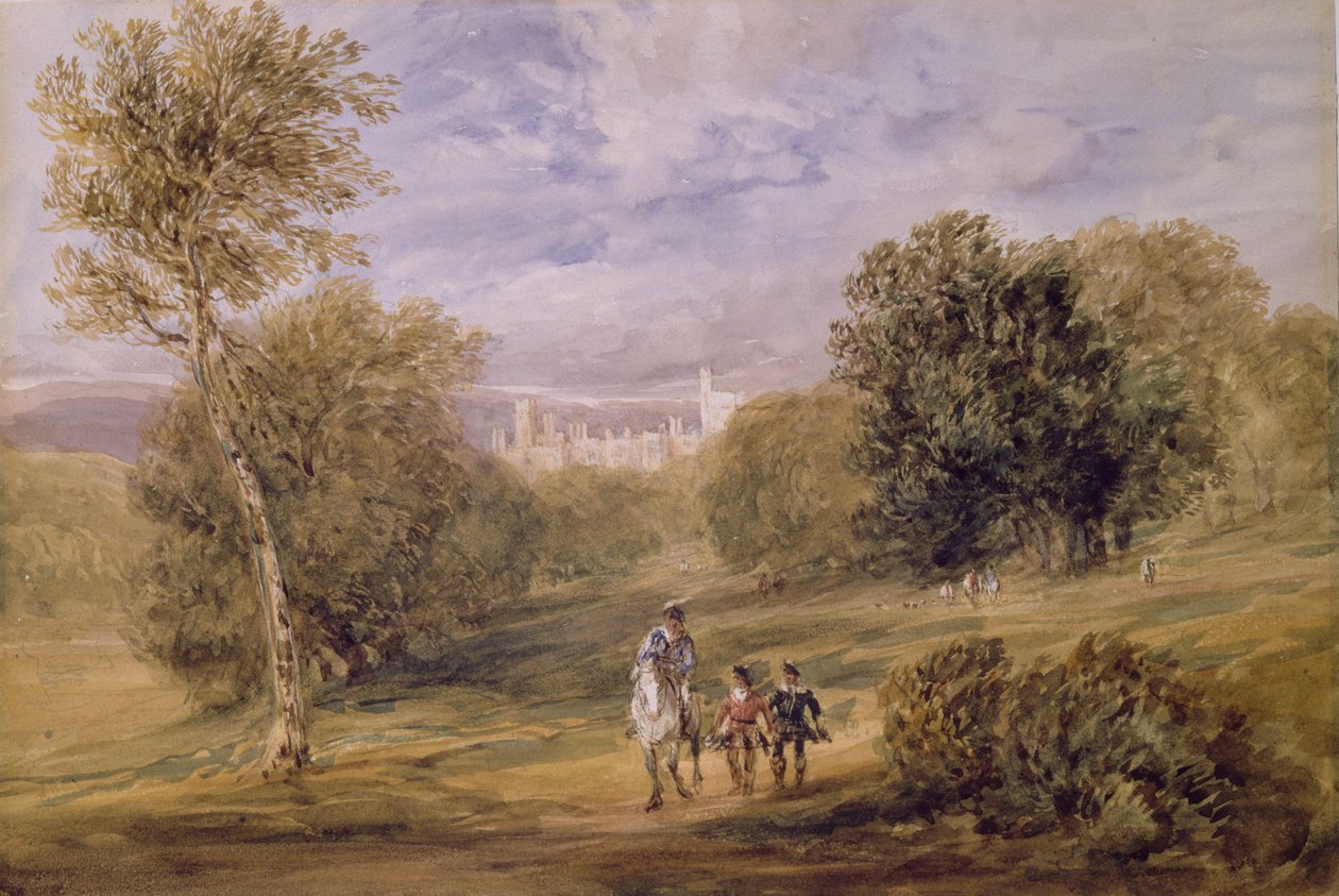 Haddon Hall z parku, 1831 od David Cox