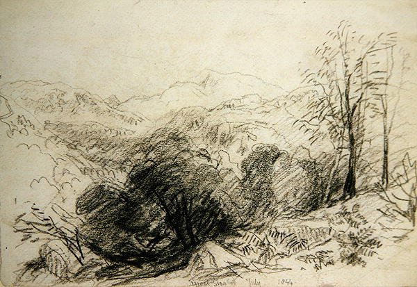 Moel Siabod (křída na papíře) od David Cox