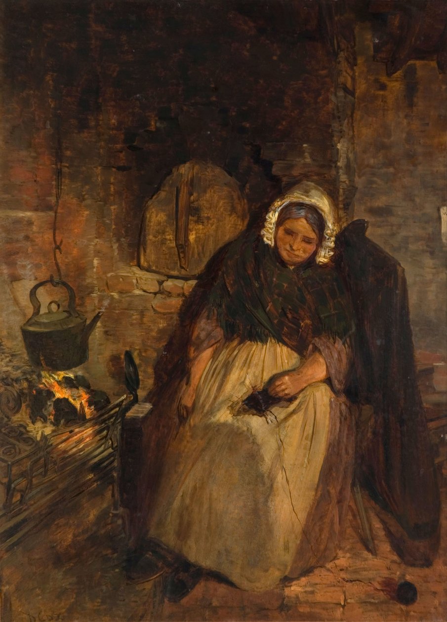 Spící stará žena, 1859. od David Cox the elder