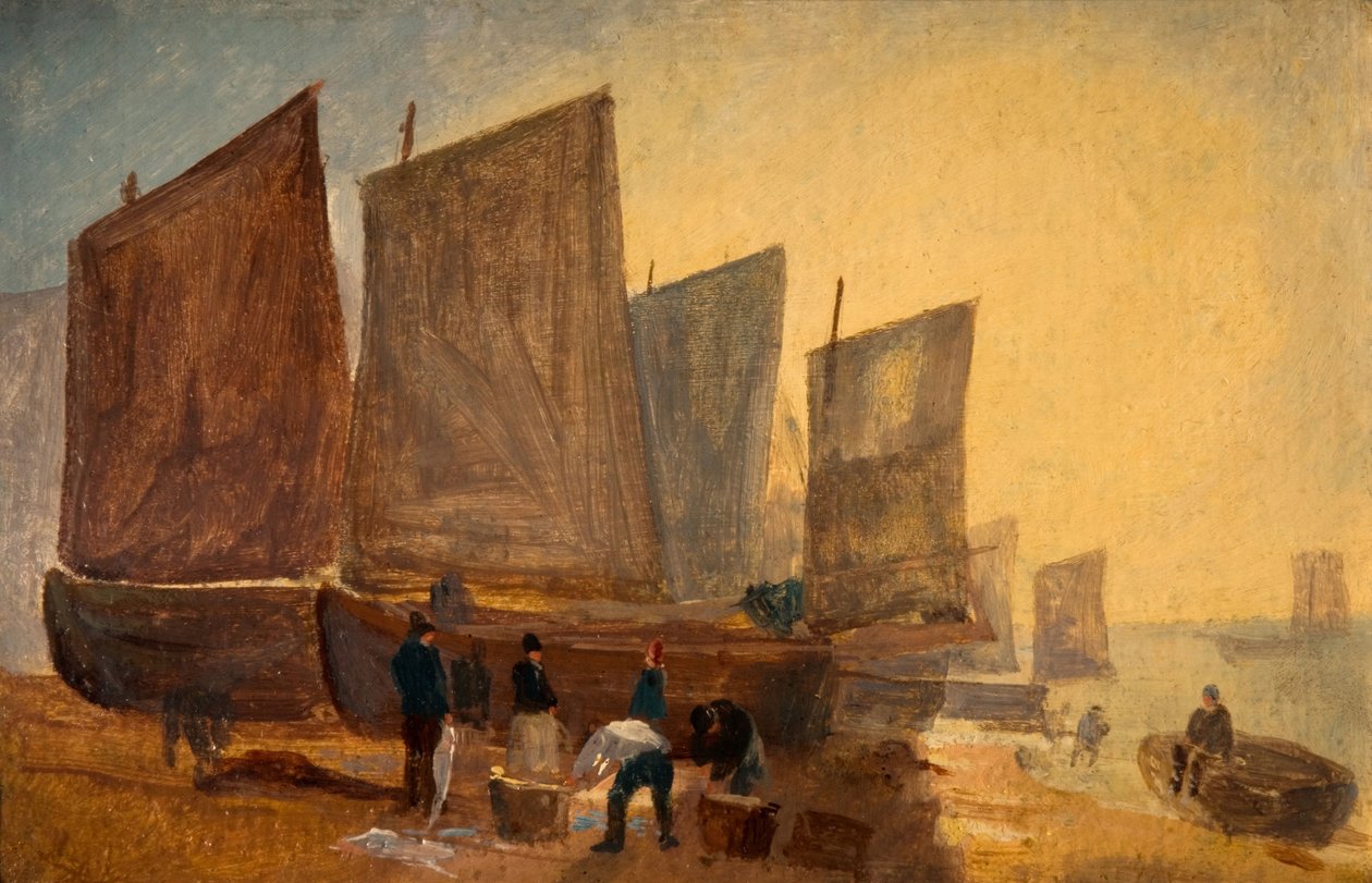 Rybářské lodě, Hastings, 1813. od David Cox the elder