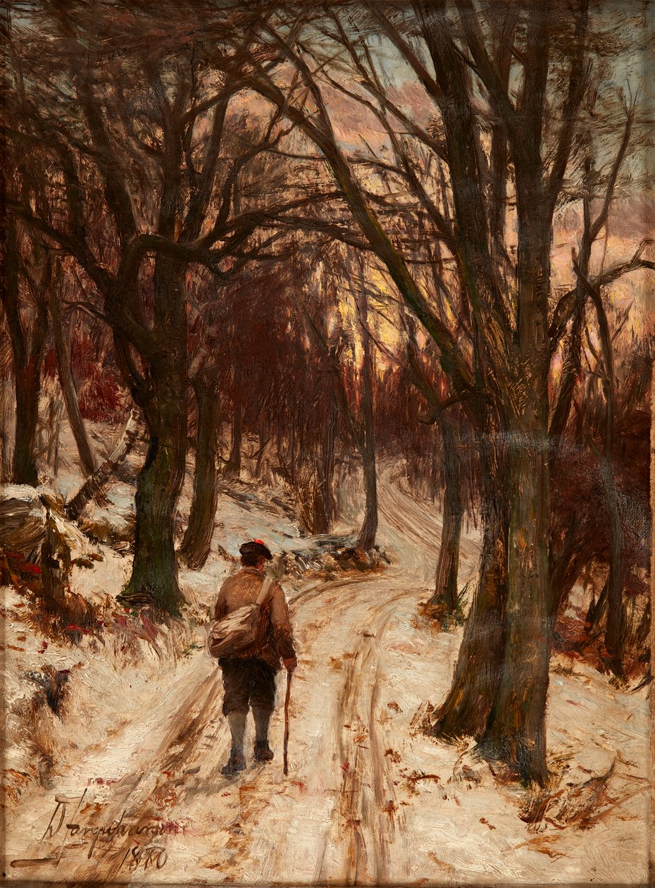 Winter, Glen Lyon (olej na plátně) od David Farquharson
