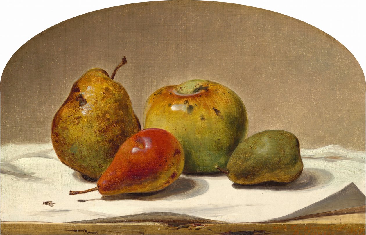 Tři hrušky a jablko, 1857. od David Johnson