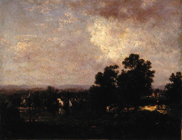 Wallkill Scenery, cca 1885 (olej na palubě) od David Johnson