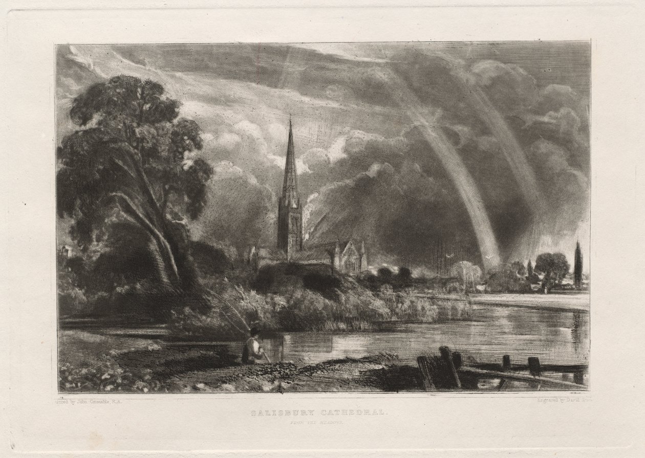 Salisbury Cathedral from the Meadows (Small Plate) od David Lucas