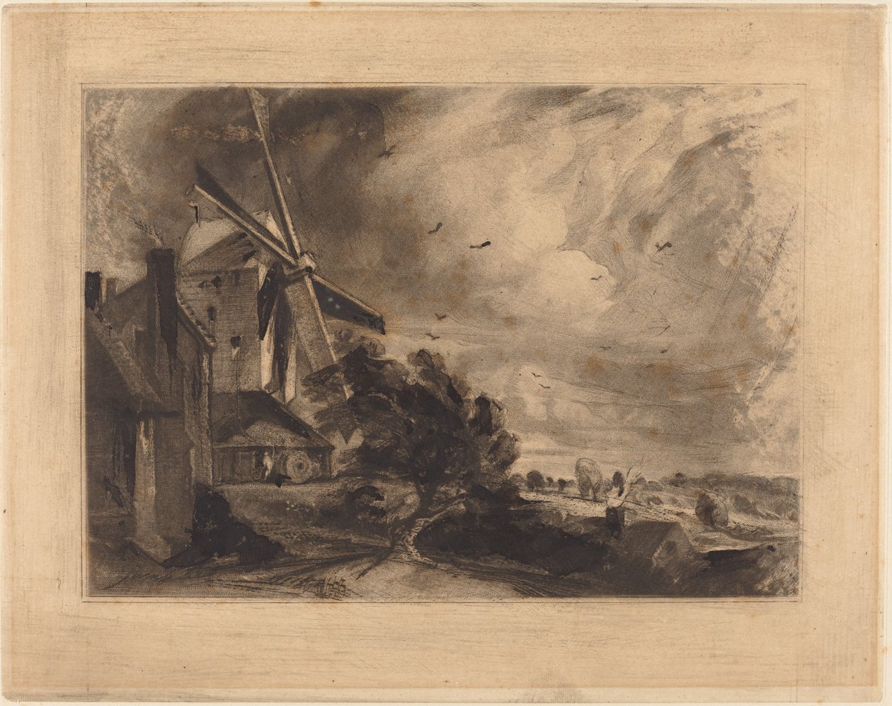 Mlýn od David Lucas after John Constable
