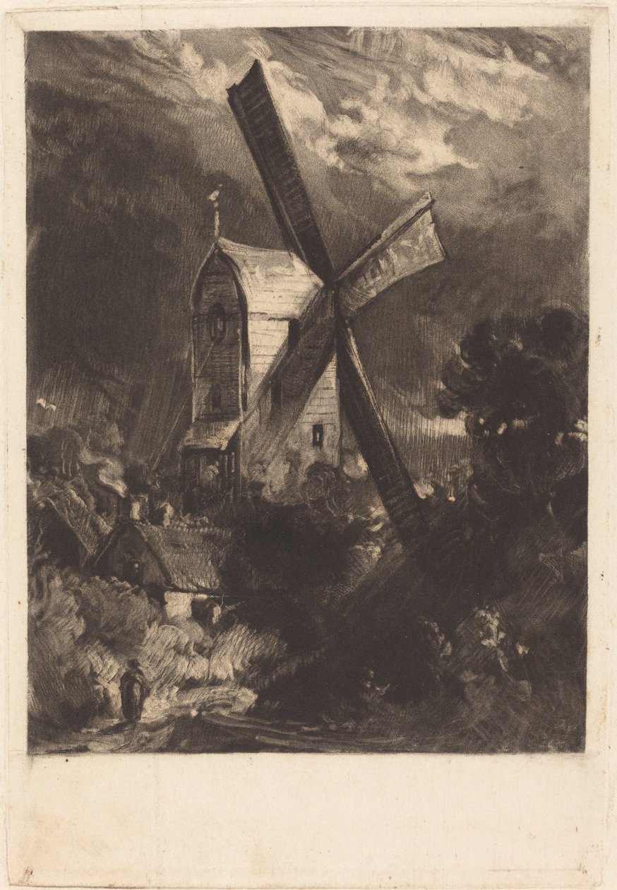 Mlýn poblíž Brightonu od David Lucas after John Constable