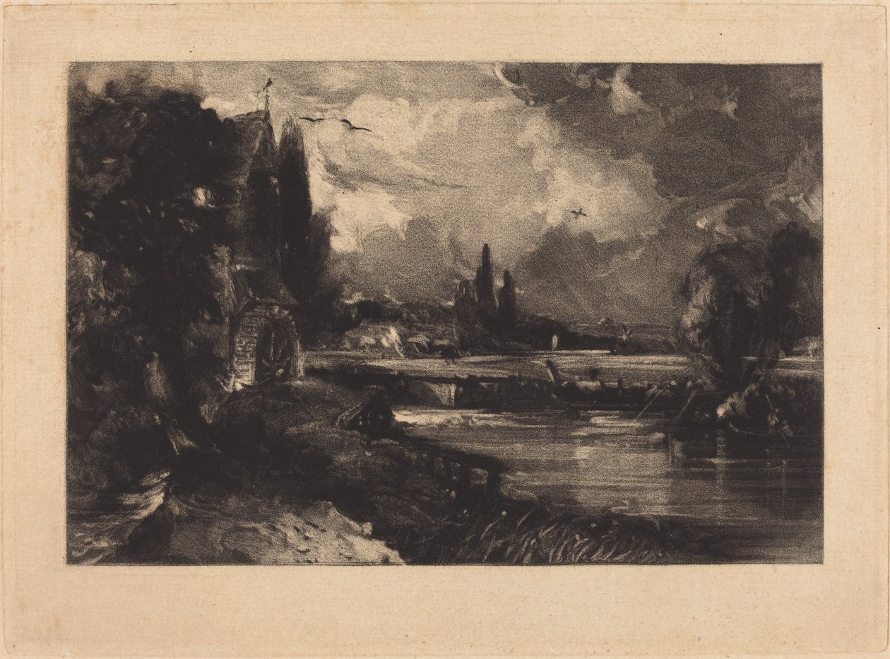 Mlýn poblíž Colchesteru od David Lucas after John Constable