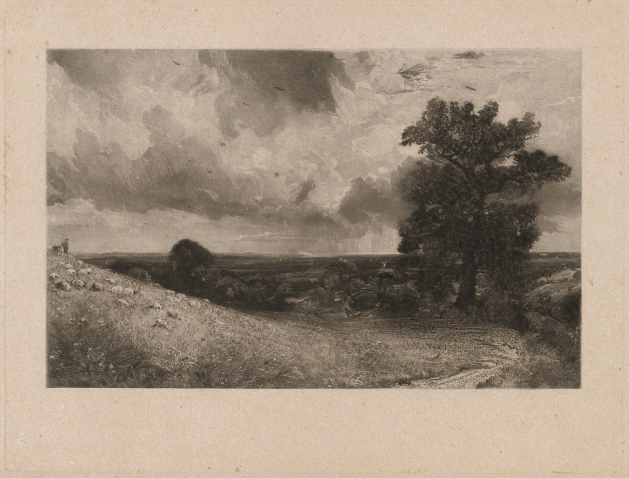 Poledne od David Lucas after John Constable