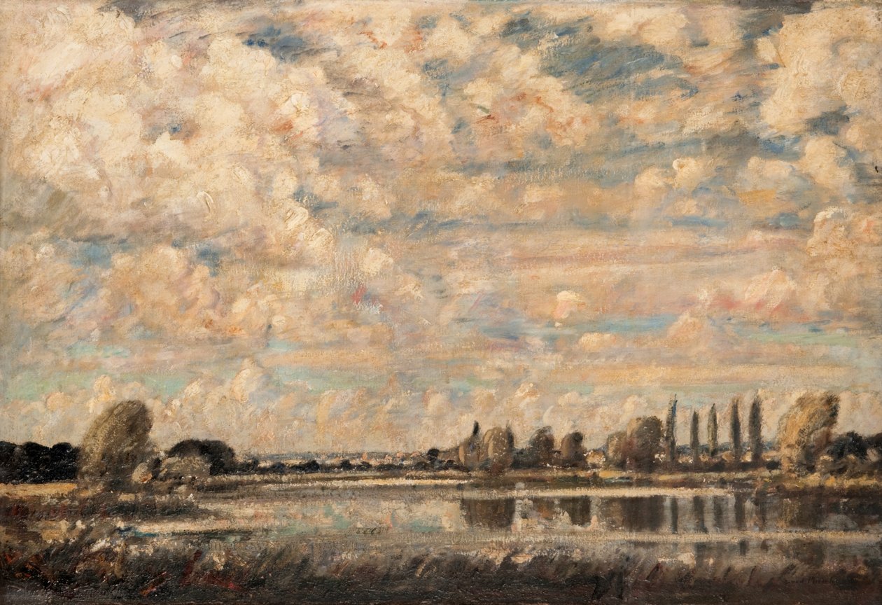 A River Scene (olej na plátně) od David Muirhead