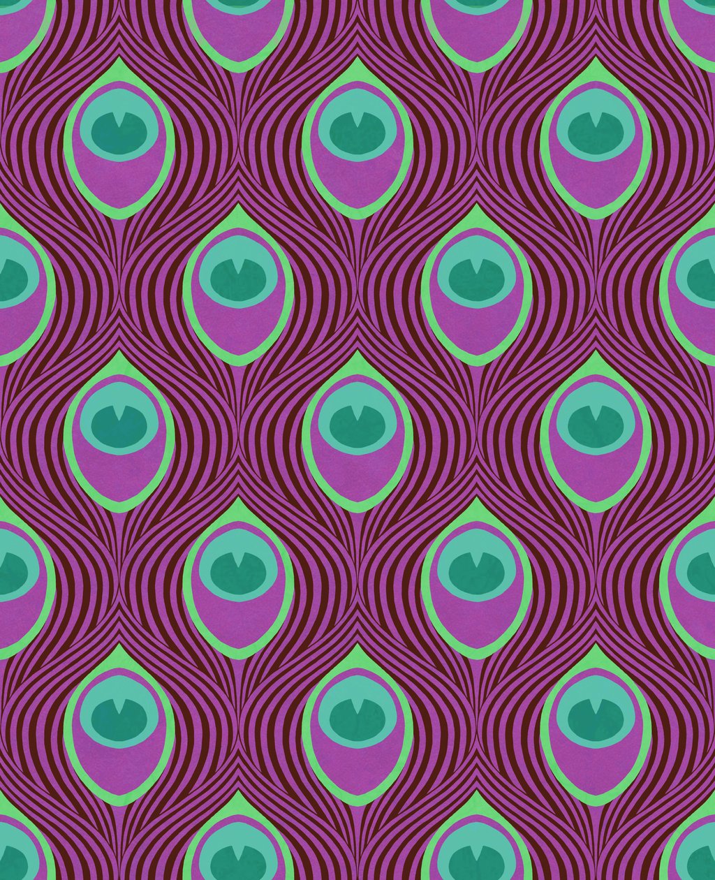 Peacock Magenta, 2019 (kombinovaná digitální technika) od David Newton